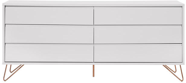 Elona, commode large, gris et cuivre