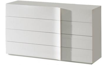 Commode design laque blanc brillant 4 tiroirs Commode design laque blanc
