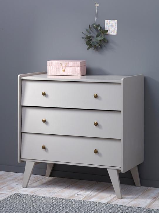 COMMODE 3 TIROIRS grège