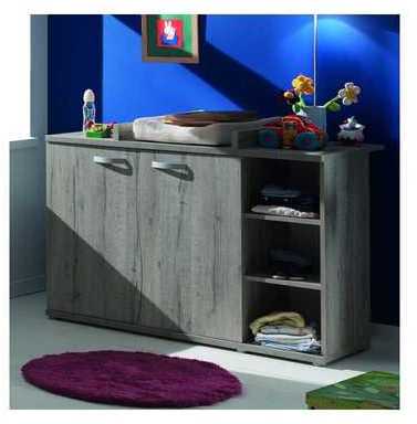 Commode à langer pour bébé à 2 portes et 3 niches