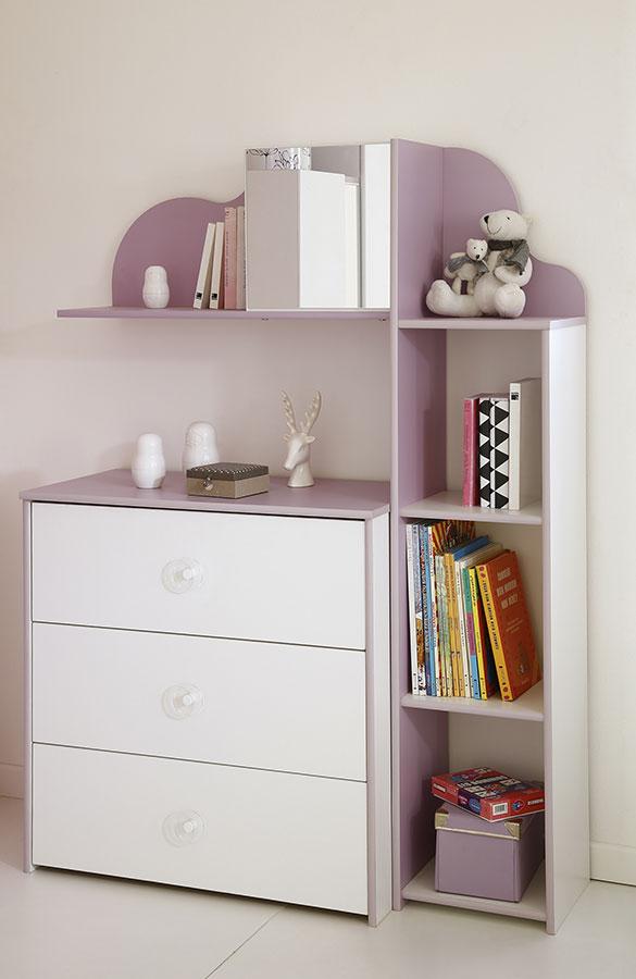 Commode enfant couleur rose et blanc MAMZEL
