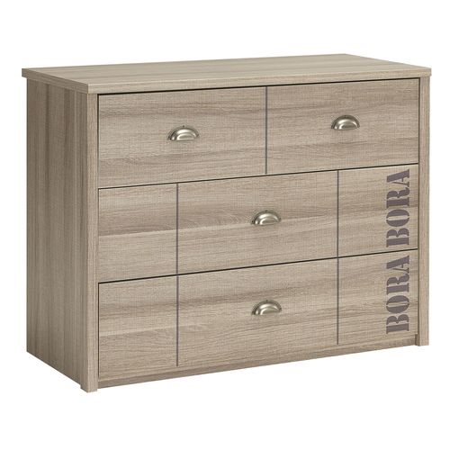 Commode finition chêne gris 3 tiroirs