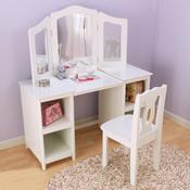 Coiffeuse enfant avec sa chaise en bois DELUXE VF