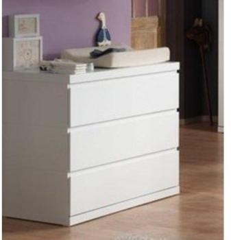 Commode design 3 tiroirs blanche LORENE
