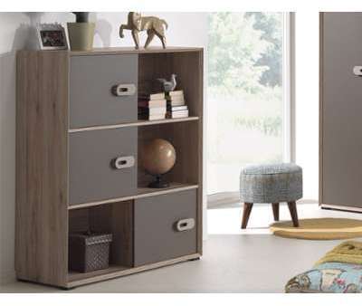 Commode moderne couleur bois marron NOLWEN