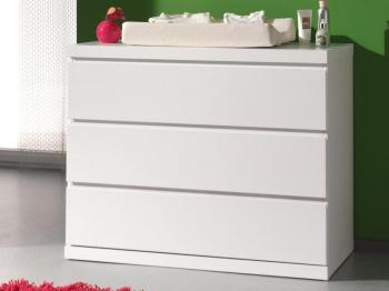 Commode enfant LARA 3 tiroirs blanc laqué satiné Commode enfant LARA 3 tiroirs