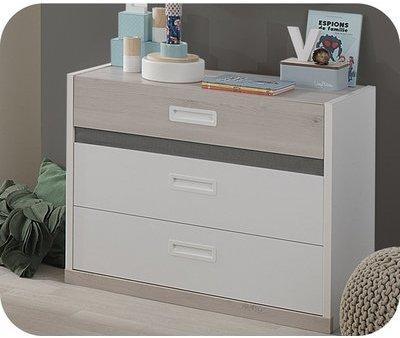 Commode Enfant Iléo Blanche et Bois