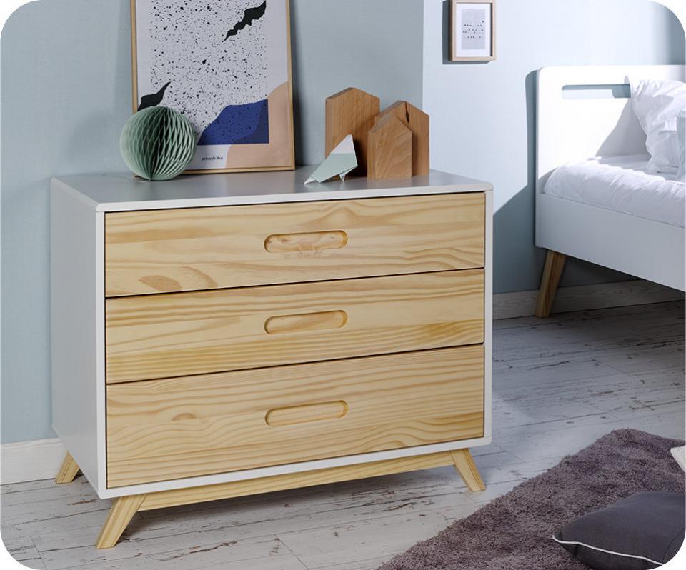 Commode Enfant Songe Blanche et Bois