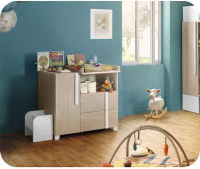 Commode Bébé Nola Bois et Blanche
