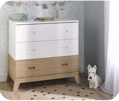 Commode Bébé Aloa Blanche et Bois