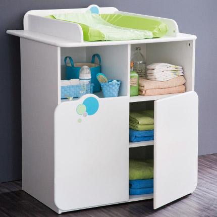 Commode 2 portes, 2 niches avec table à langer - c