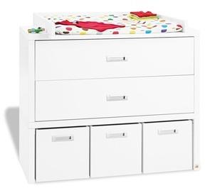 Commode à langer deux tiroirs avec boîtes de rangement Commode à langer deux tiroirs