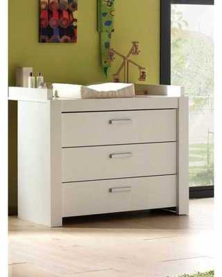 Commode à langer à 3 tiroirs coloris blanc