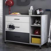 Commode combiné 3 tiroirs 3 niches effet béton L100 Commode combiné 3 tiroirs