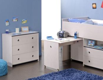 Commode enfant mixte réversible décor rose ou bleu