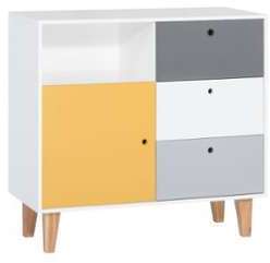 Commode design 3 tiroirs enfant lori Jaune
