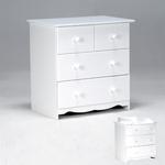 Commode TEDDY 2+2 tiroirs / Blanc