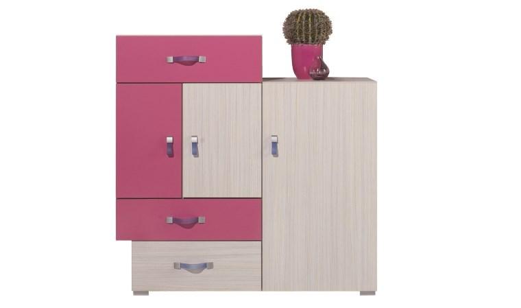 Commode enfant en bois A VERA - Rose La collection