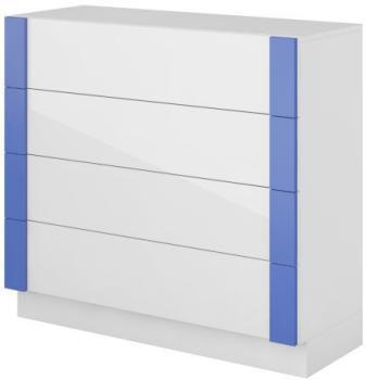 Commode 4 tiroirs design enfant gloss Bleu