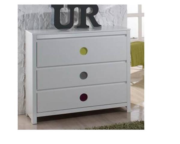 Commode Marina Blanc 3 tiroirs