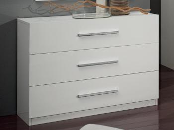 Commode GINOLA 3 tiroirs blanc laqué