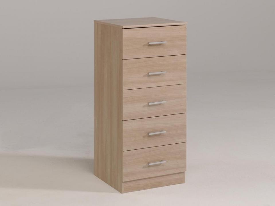 Commode INFINITY 5 tiroirs acacia clair