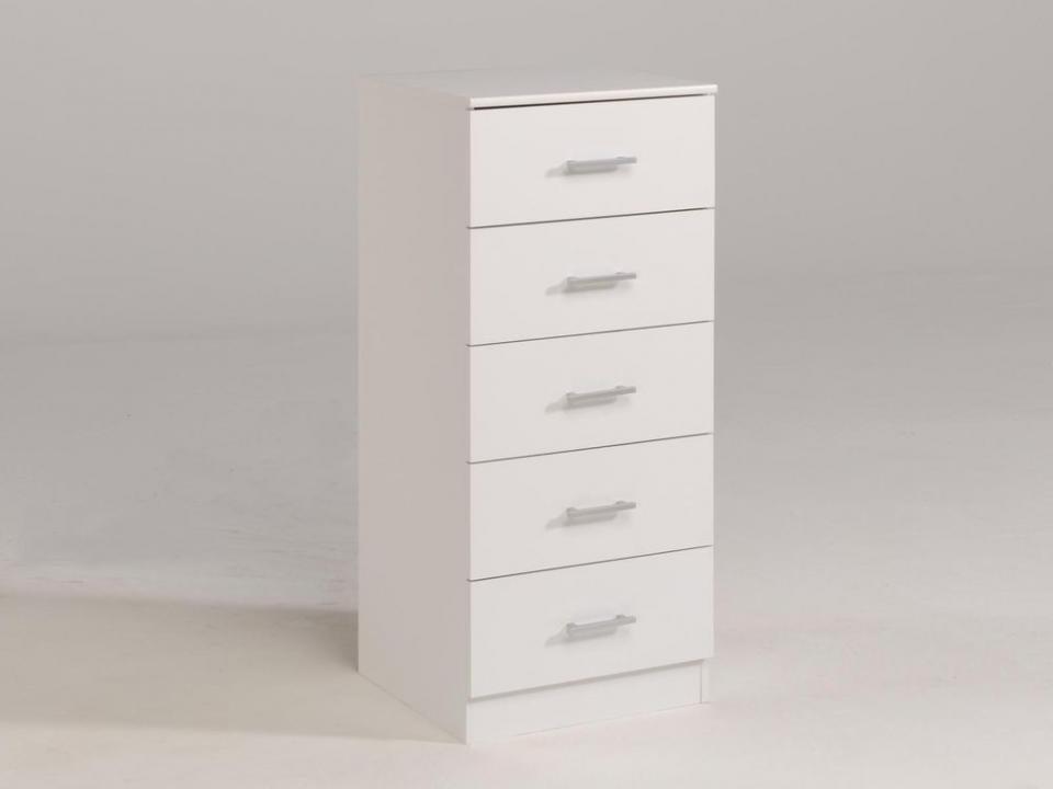 Commode INFINITY 5 tiroirs blanc