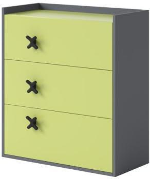 Commode 3 tiroirs enfant design shift Vert