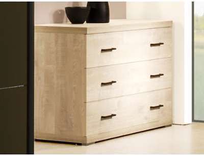 Commode BERLIN 3 tiroirs chêne andes Commode BERLIN 3 tiroirs chêne
