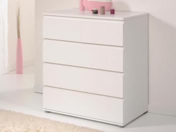 Commode NOE 5 tiroirs blanc