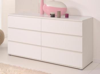 Commode NOE 6 tiroirs blanc