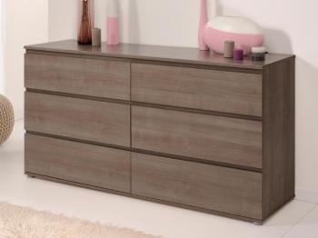 Commode NOE 6 tiroirs noyer Commode NOE 6 tiroirs noyer