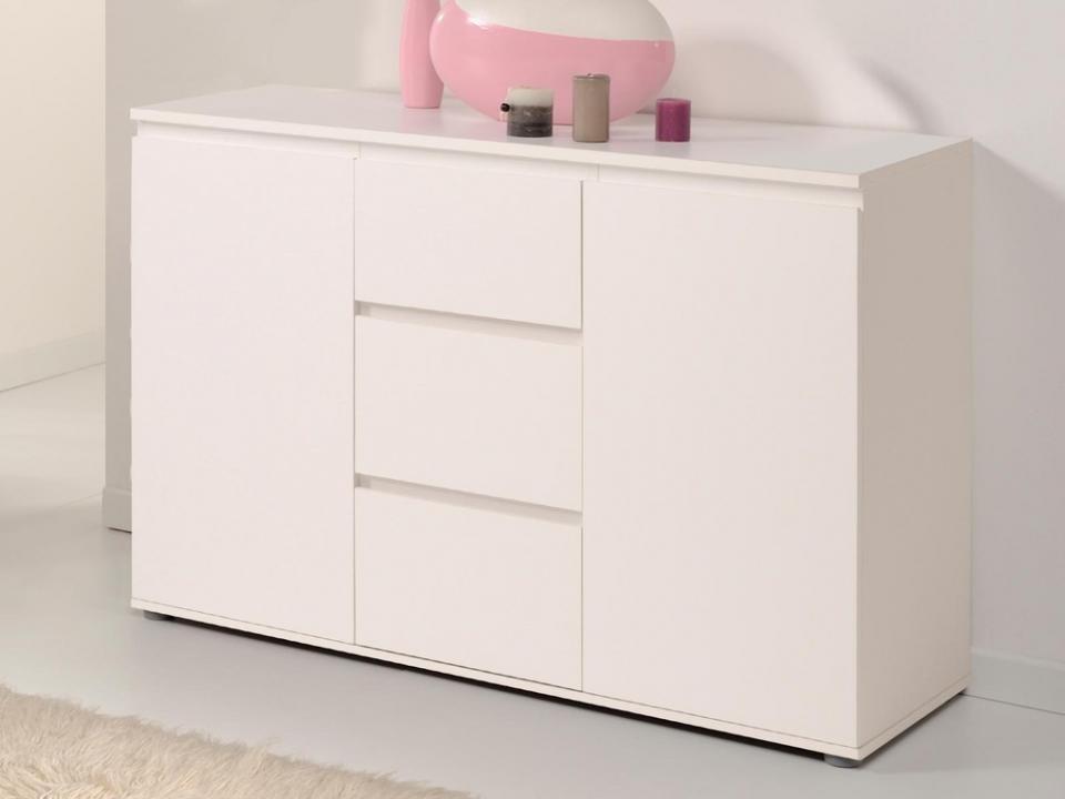 Commode NOE 2 portes et 3 tiroirs blanc
