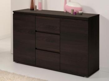 Commode NOE 2 portes et 3 tiroirs wengue Commode NOE 2 portes et 3