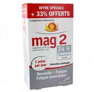 Mag 2 24H 45 comprimés 15 Offerts Mag 2 24H 45 comprimés 15