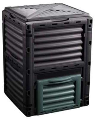 Composteur 300 litres en plastique avec trappe de