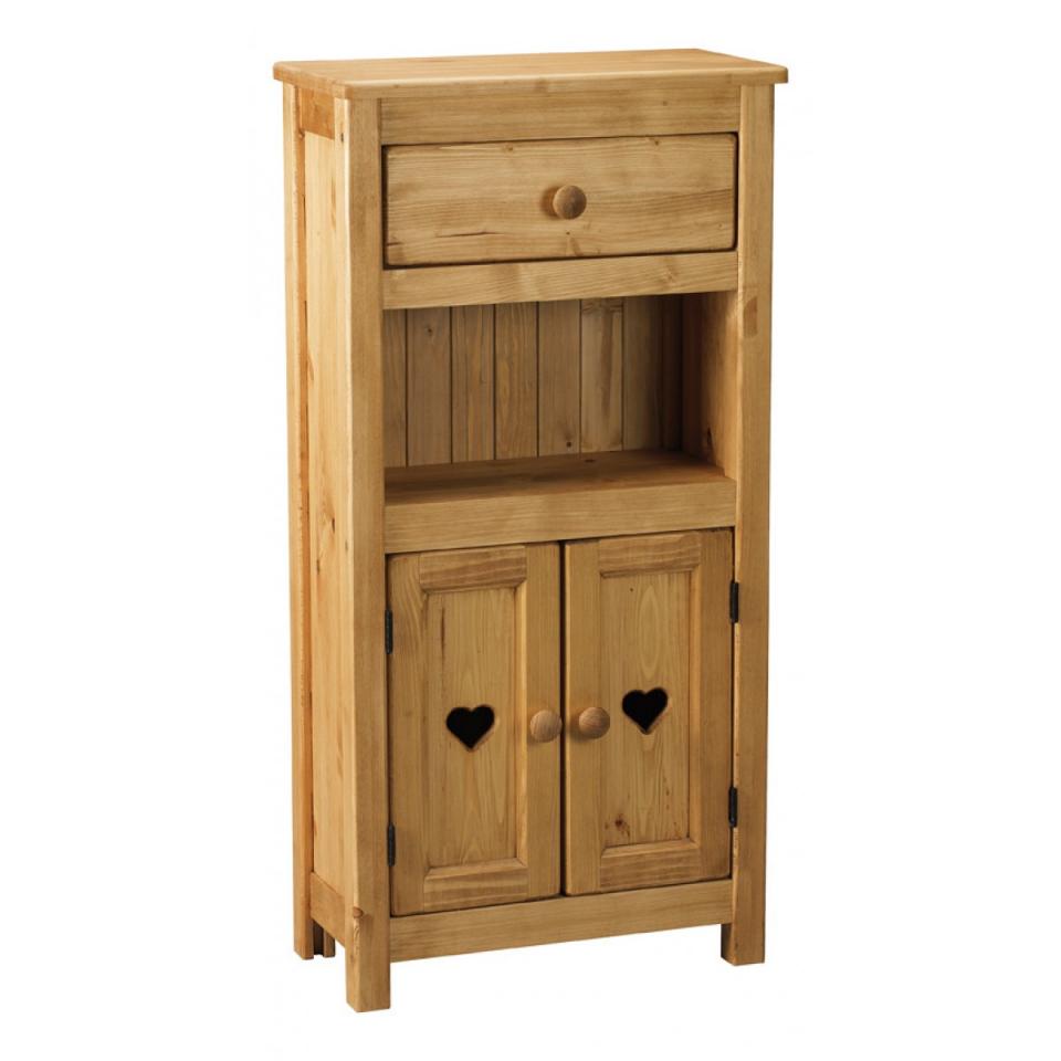 Meuble de rangement rustique pin massif avec coeur