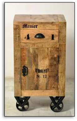 Confiturier 1 porte, 1 tiroir sur roulettes - GROC