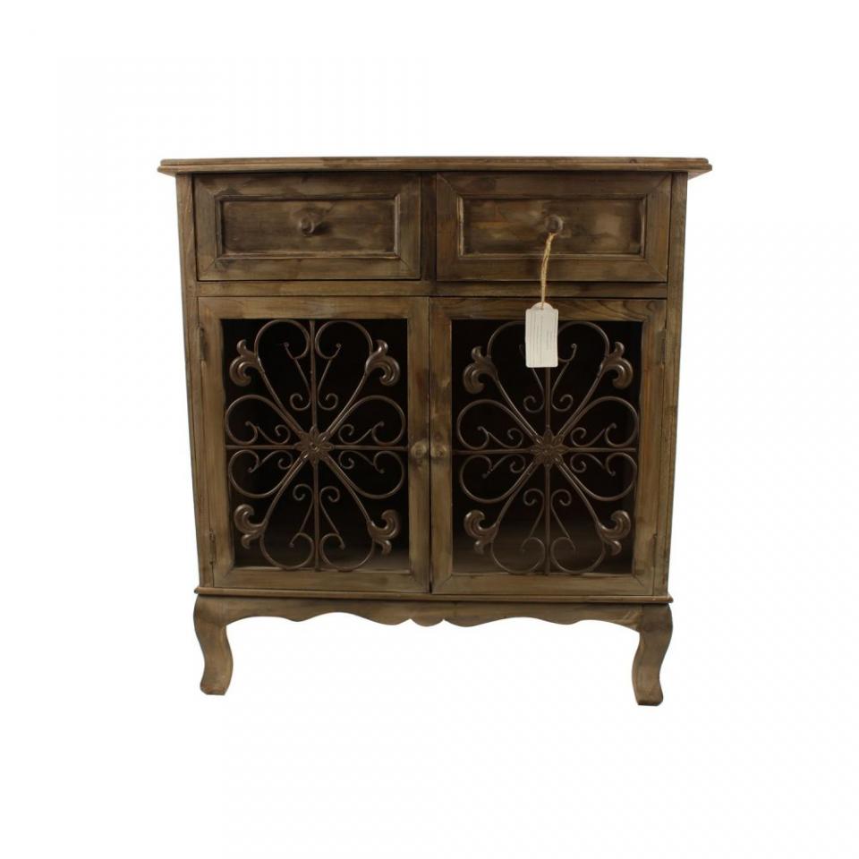 MEUBLE CONFITURIER RANGEMENT BOIS 2 TIROIRS 75x39x