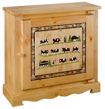 Confiturier rustique en pin massif 1 porte décor p