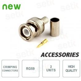 Paire Connecteurs RG59 à sertir pour CCTV - RG59X2