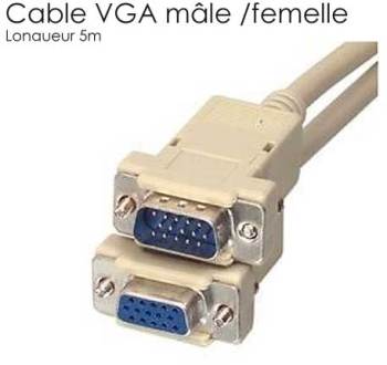 Cable VGA 5m male femelle