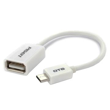 Câble Adaptateur MicroUSB OTG Pisen - Blanc