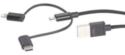 Câble 3 en 1 USB vers Micro-USB / USB C / Lightnin