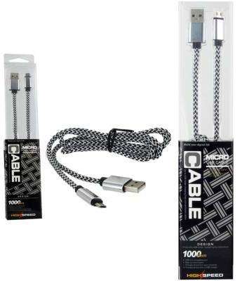 Câble Data Micro USB Noir Renforcé Rigide pour Alc