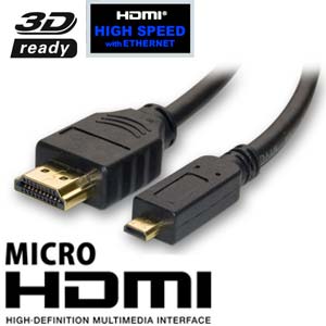 Câble HDMI Mâle vers Micro HDMI Mâle (2m)