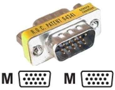 Mini changeur HD15 M M (VGA) pour prise écran VGA blindé Mini changeur HD15 M M (VGA)