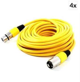 FrontStage set 4 cābles XLR 10m jaune māle vers fe