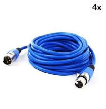 FrontStage set 4 cābles XLR 6m bleus māle vers fem