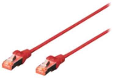 DIGITUS cordon de raccordement - 25 cm - rouge